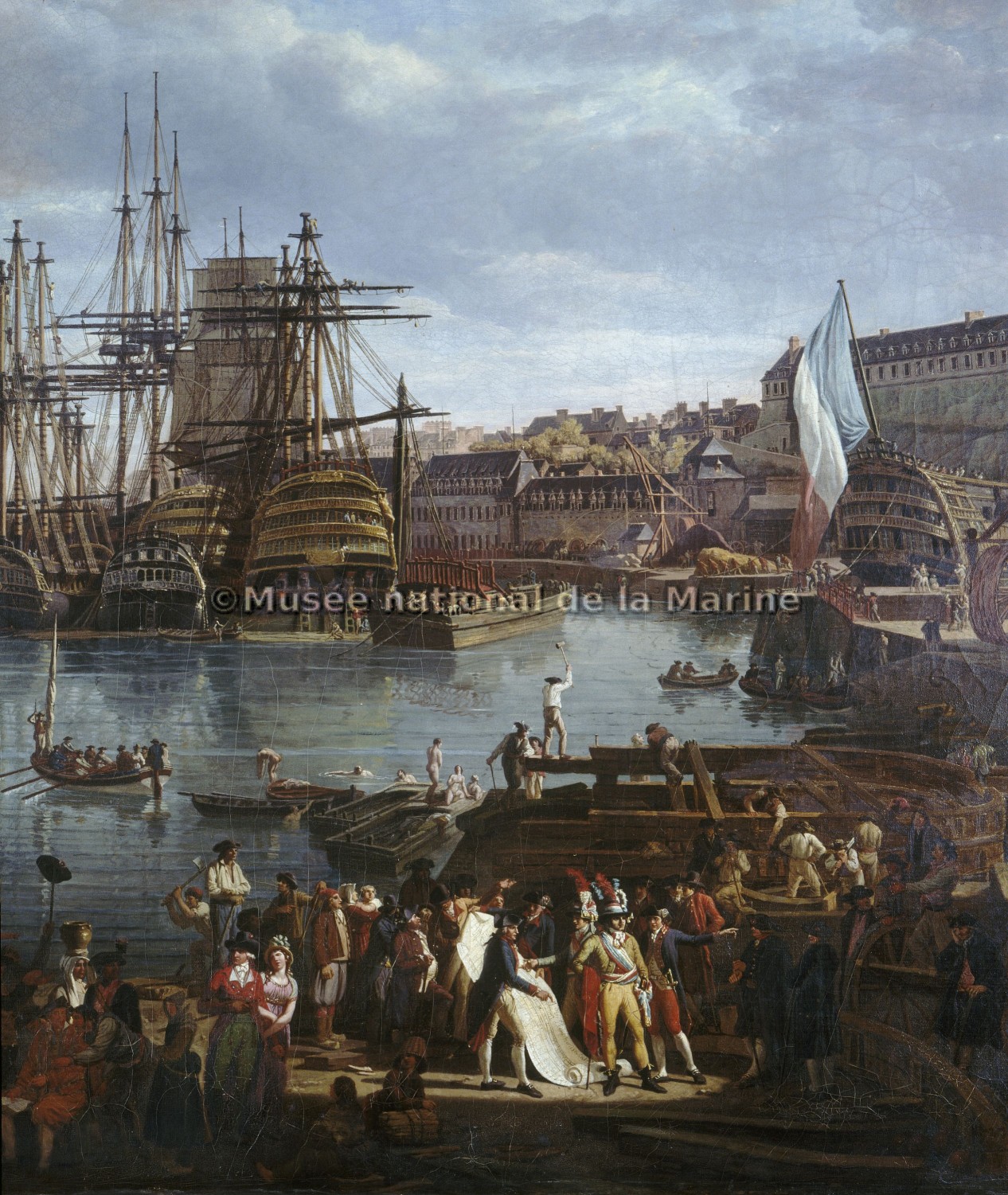 Vue de l'intérieur du port de Brest, 1793 (détail)