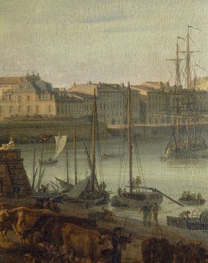 Vue d'une partie du Port et de la ville de Bordeaux, prise du côté des Salinières, (détail) ; © Patrick Dantec