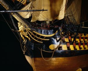 Océan, vaisseau de 1er rang, fin 18e siècle, vue de 3/4 de la figure de proue ; © Patrick Dantec