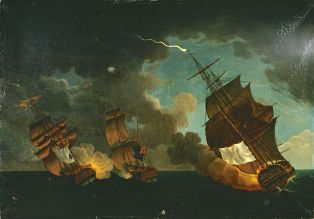 Combat de la Nymphe et de l'Amphitrite contre l'Argo, 1783 ; © Patrick Dantec
