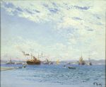 Escadre en rade de Toulon, effet nuageux du matin