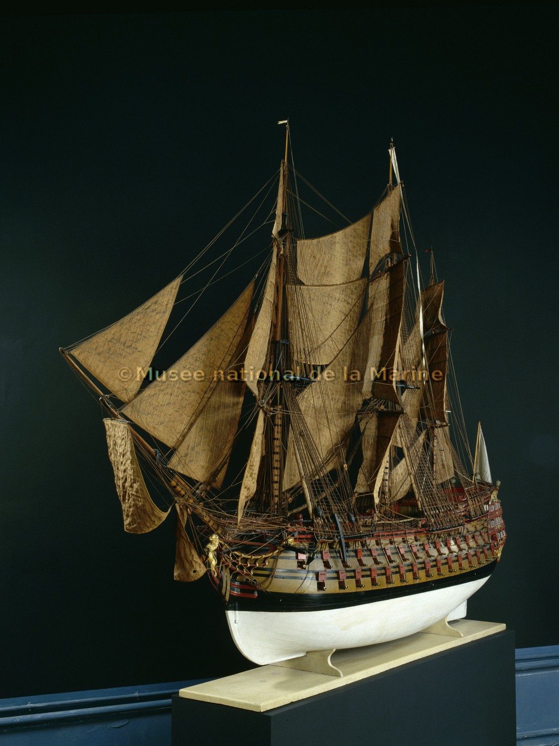 Sans Pareil, vaisseau de 108 canons, 18e siècle, vue de 3/4 avant