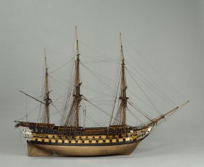 Triomphant, vaisseau de 74 canons, 1809, vue de travers ; © Arnaud Fux