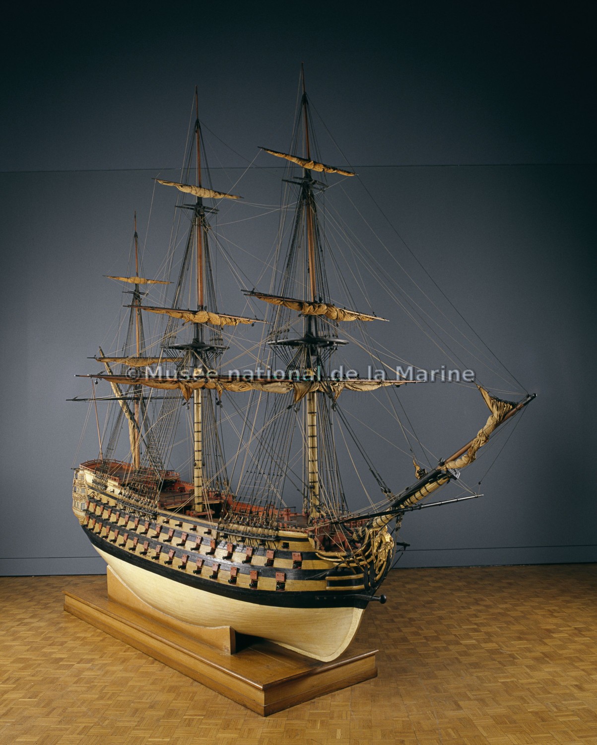 Royal Louis, vaisseau, vers 1770, vue de 3/4 avant