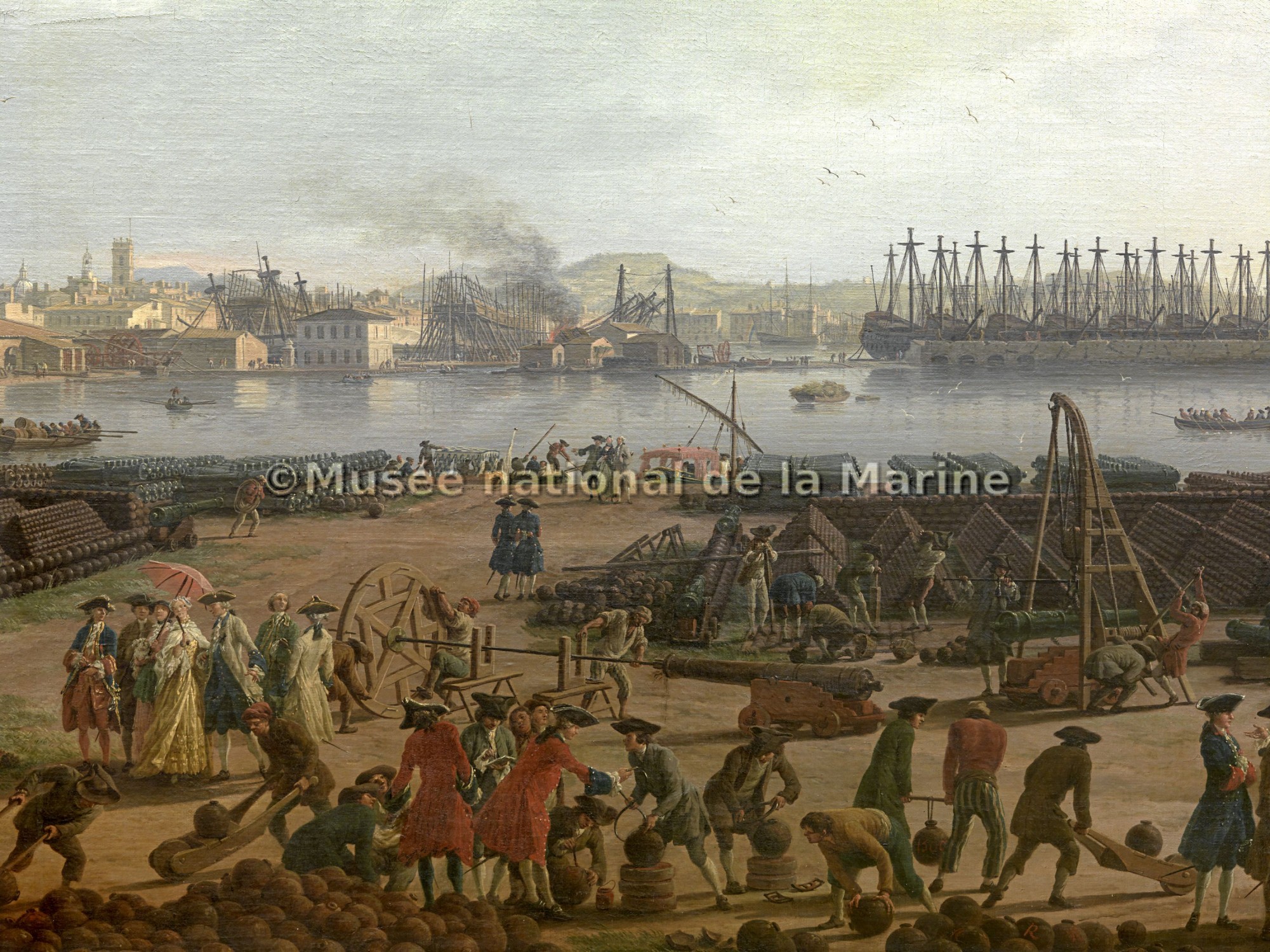 Le Port-Neuf ou l'Arsenal de Toulon, pris dans l'angle du Parc d'Artillerie (détail)