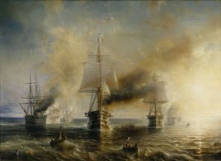 La flotte française se rendant de Cherbourg à  Brest, 1858 ; © Patrick Dantec