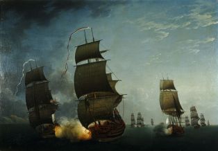 Combat de la Junon et de la Gentille contre l'Ardent, 1779 ; © Patrick Dantec