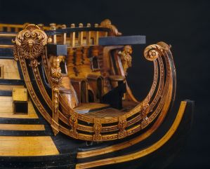 Soleil Royal, vaisseau de 100 canons, 1689 ou 1692, détail de la proue ; © Patrick Dantec
