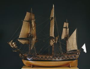 Artésien, vaisseau de 64 canons, 1765, vue de travers babord ; © Patrick Dantec