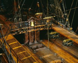 Artésien, vaisseau de 64 canons, 1765, détail du pont ; © Patrick Dantec