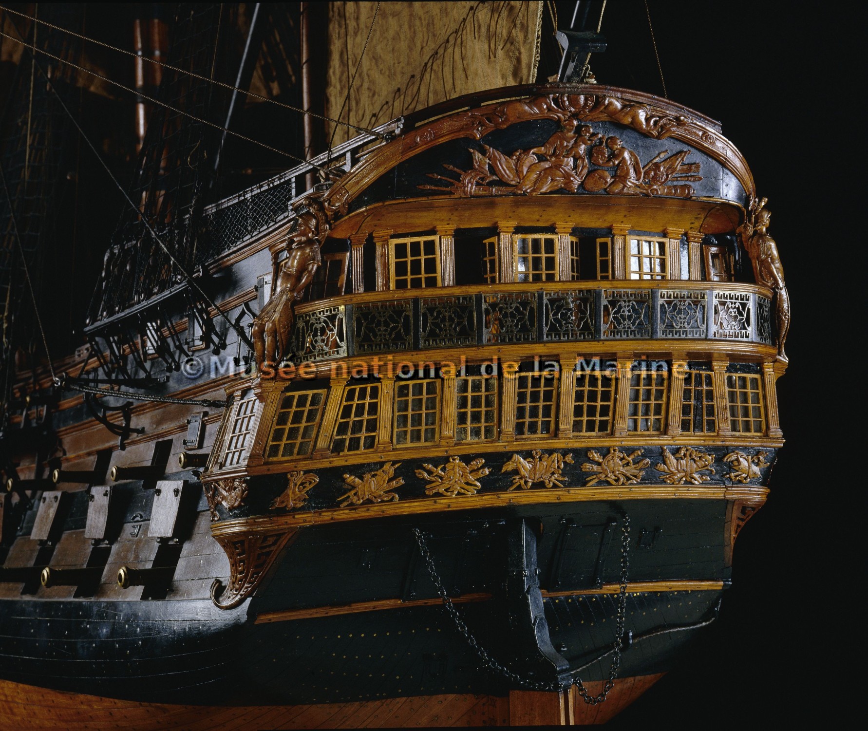 Artésien, vaisseau de 64 canons, 1765, poupe