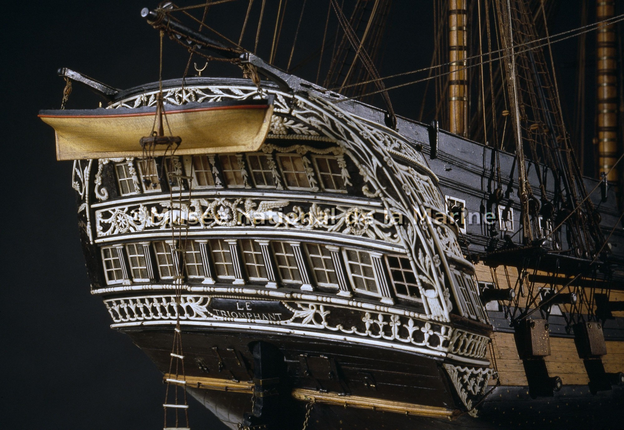 Triomphant, vaisseau de 74 canons, 1809, vue de détails
