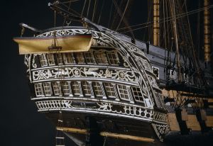 Triomphant, vaisseau de 74 canons, 1809, vue de détails ; © Patrick Dantec