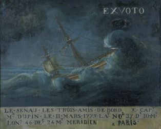 Les Trois-amis-de-Bordeaux en perdition, 1775, ex-voto ; © Patrick Dantec