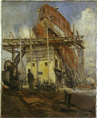 Construction du cuirassé Justice aux chantiers de La Seyne sur Mer en 1903 ; © Patrick Dantec