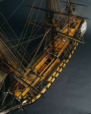 Triomphant, vaisseau de 74 canons, 1809, vue plongeante ; © Patrick Dantec