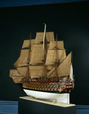 Sans Pareil, vaisseau de 108 canons, 18e siècle, vue de 3/4 arrière ; © Patrick Dantec