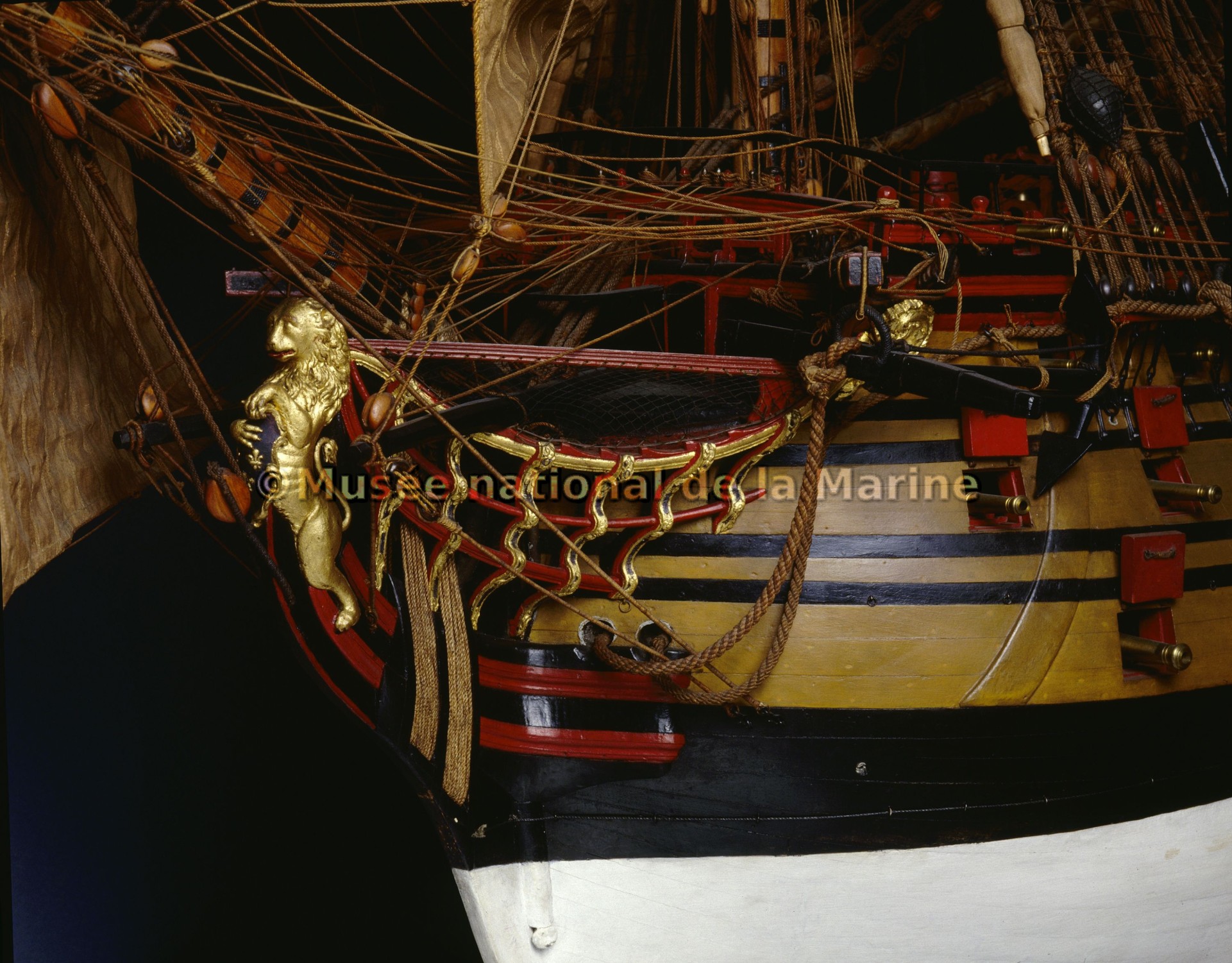 Sans Pareil, vaisseau de 108 canons, 18e siècle, vue de la proue