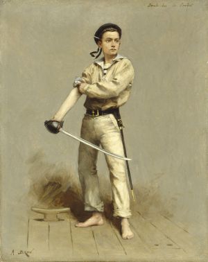 Matelot en tenue de branle-bas de combat vers 1880 ; © Arnaud Fux