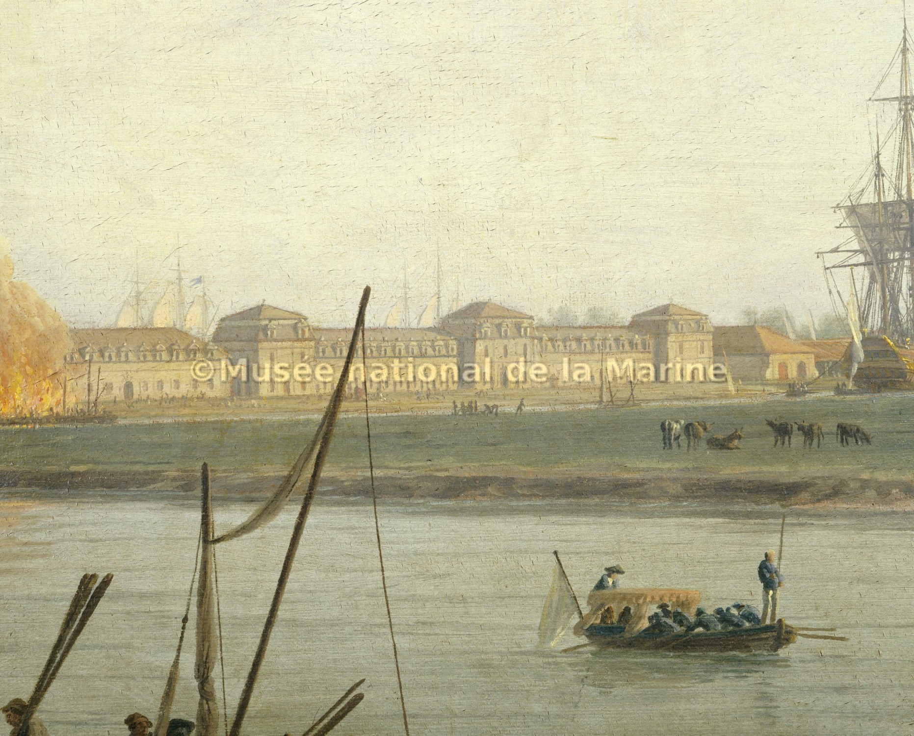 Vue du Port de Rochefort, prise du Magasin des Colonies, (détail : magasin particulier)