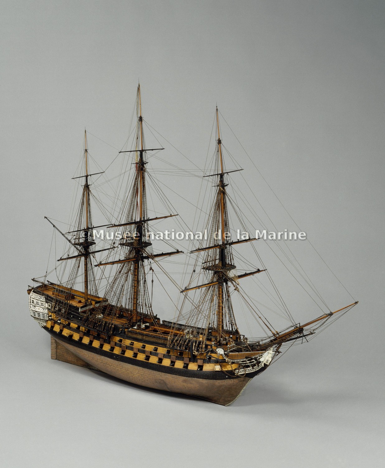 Triomphant, vaisseau de 74 canons, 1809, vue de 3/4 avant