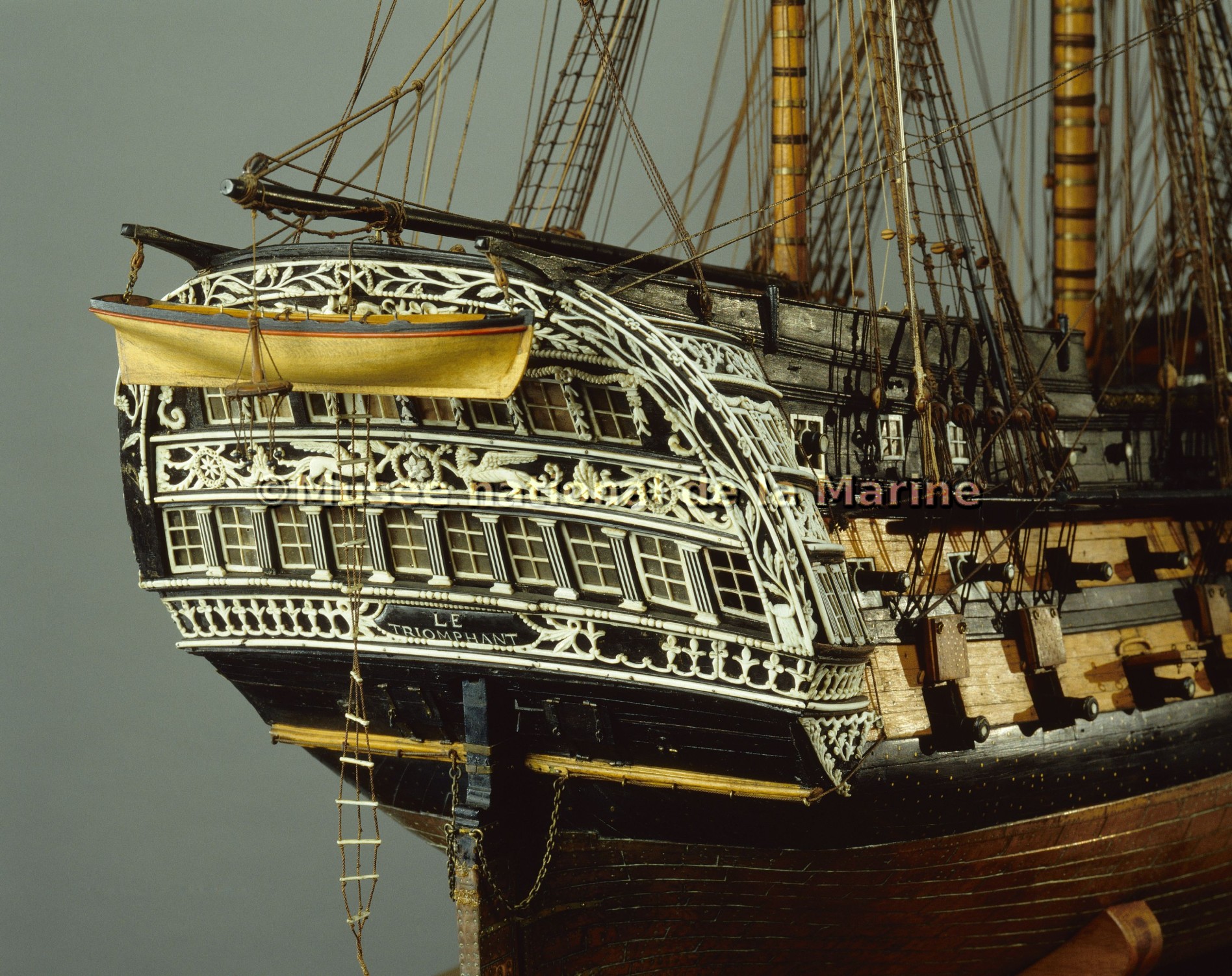 Triomphant, vaisseau de 74 canons, 1809, poupe