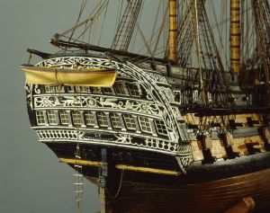 Triomphant, vaisseau de 74 canons, 1809, poupe ; © Arnaud Fux