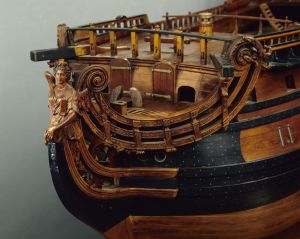 Brillant, vaisseau de 60 canons, 1689, proue ; © Arnaud Fux