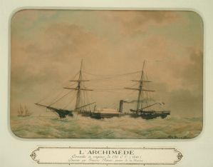 Archimède, corvette à vapeur, 1842 ; © Arnaud Fux