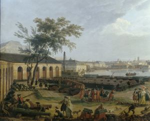 Le Port-Neuf ou l'Arsenal de Toulon, pris dans l'angle du Parc d'Artillerie, (détail : halle aux mâts) ; © Patrick Dantec