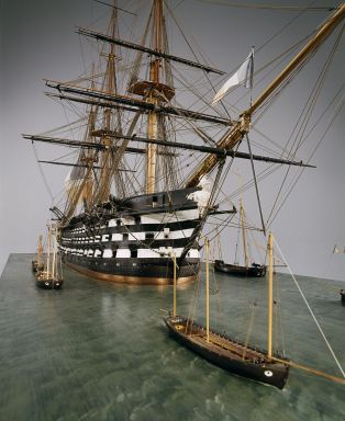 Valmy, vaisseau de 1er rang de 120 canons, 1847, vue de l'avant ; © Patrick Dantec ; © Arnaud Fux
