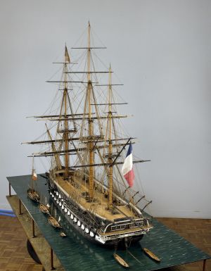 Tage, vaisseau de 2e rang de 100 canons, 1847, vue de 3/4 arrière ; © Arnaud Fux