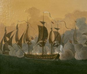 Combat de Louisbourg, 1781 (détail) ; © Studio Laurent
