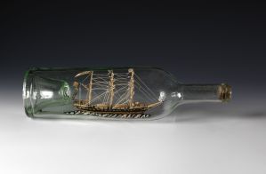 Trois-mâts barque, bateau en bouteille ; © Arnaud Fux ; © Musée national de la Marine