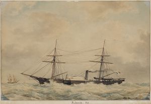 Archimède, corvette à roue, 1842 ; © Arnaud Fux