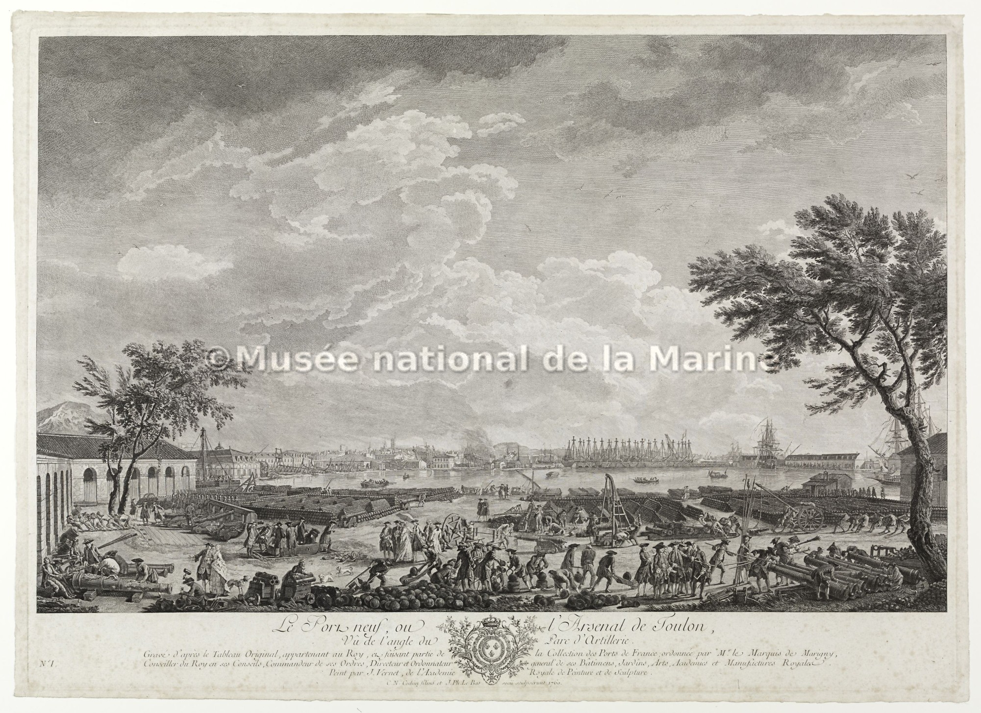 Le Port neuf, ou l'Arsenal de Toulon, vu de l'angle du Parc d'artillerie