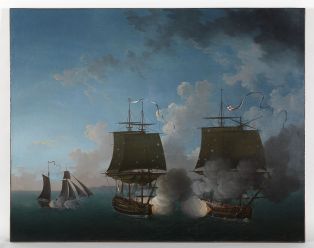 Combat de la Concorde contre la Minerve, 22 août 1778 ; © Arnaud Fux